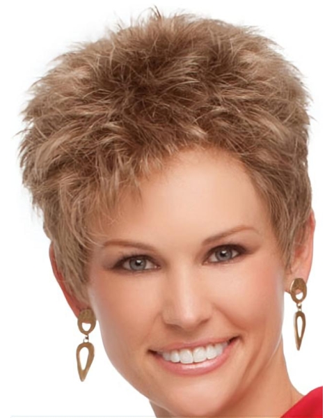 Nice Blonde Wavy Cropped Synthetic Wigs