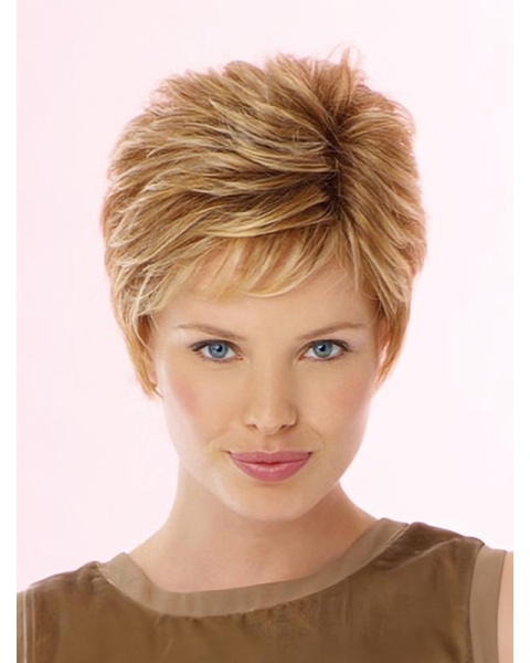 High Quality Blonde Wavy Cropped Celebrity Wigs