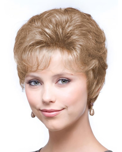 Preferential Blonde Wavy Cropped Classic Wigs