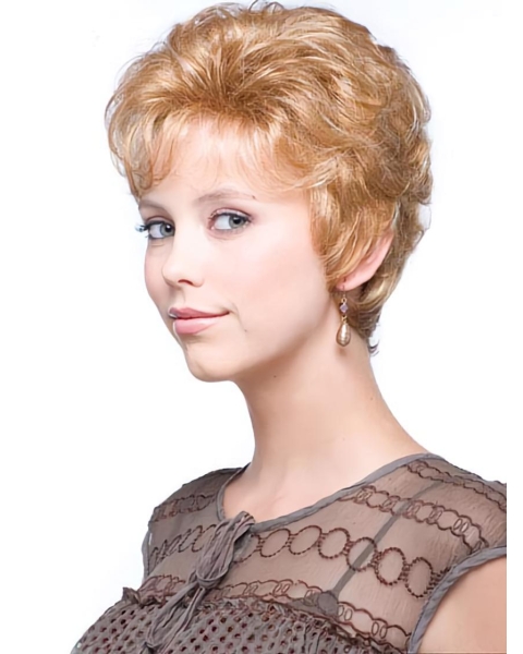 Preferential Blonde Wavy Cropped Classic Wigs