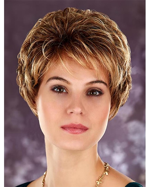 Blonde Wavy Synthetic Flexibility Short Wigs