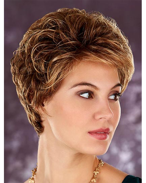 Blonde Wavy Synthetic Flexibility Short Wigs