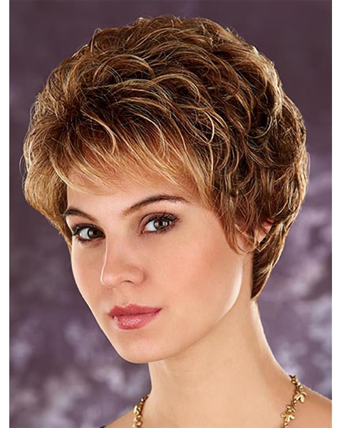 Blonde Wavy Synthetic Flexibility Short Wigs