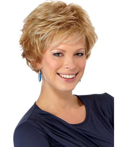 Beautiful Auburn Boycuts Wavy Short Wigs