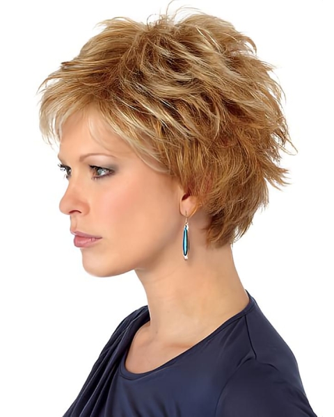 Beautiful Auburn Boycuts Wavy Short Wigs