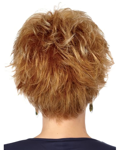 Beautiful Auburn Boycuts Wavy Short Wigs