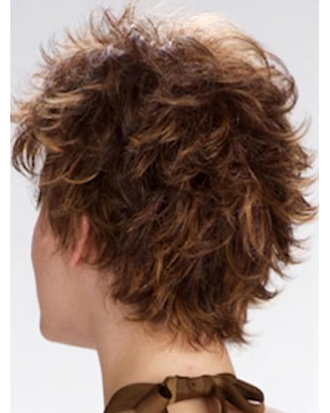 Brown Wholesome Boycuts Wavy Short Wigs