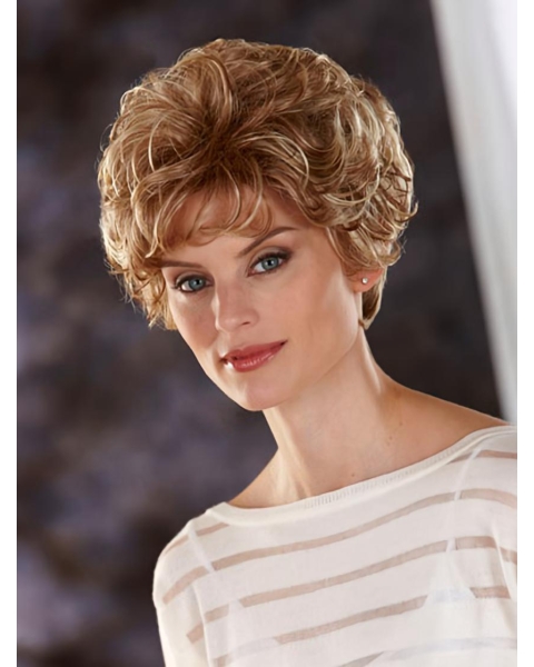 Beautiful Blonde Wavy Cropped Classic Wigs