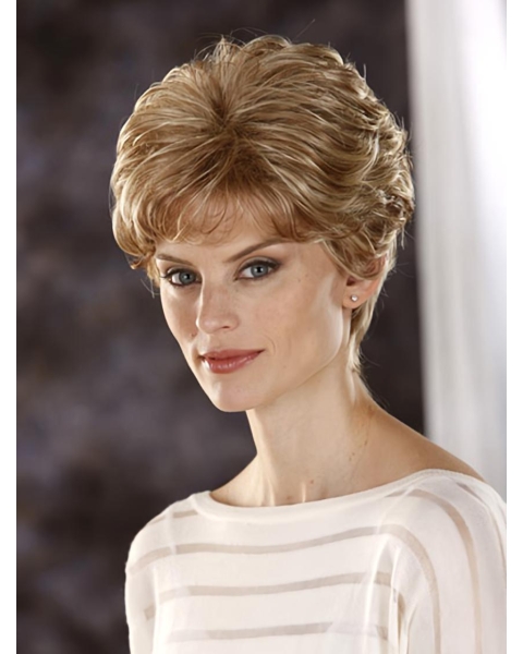 Beautiful Blonde Wavy Cropped Classic Wigs