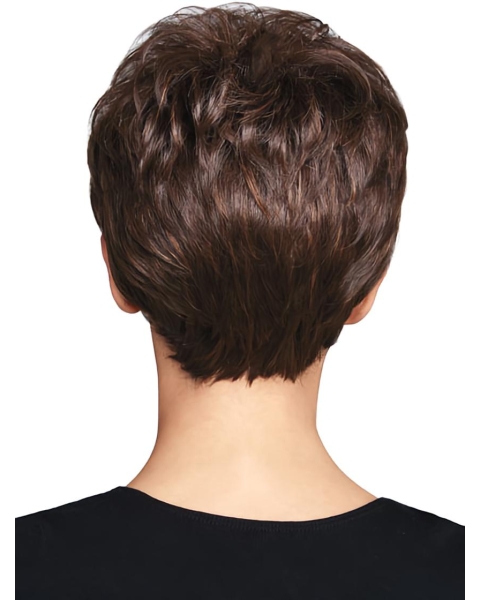 Mature Auburn Boycuts Wavy Short Wigs