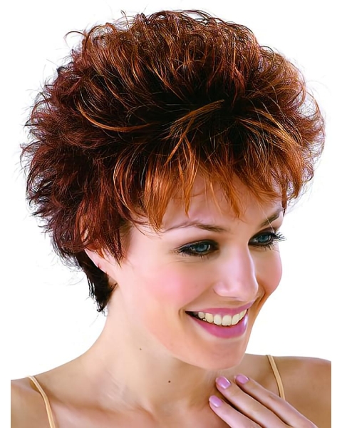 Convenient Monofilament Wavy Cropped Classic Wigs