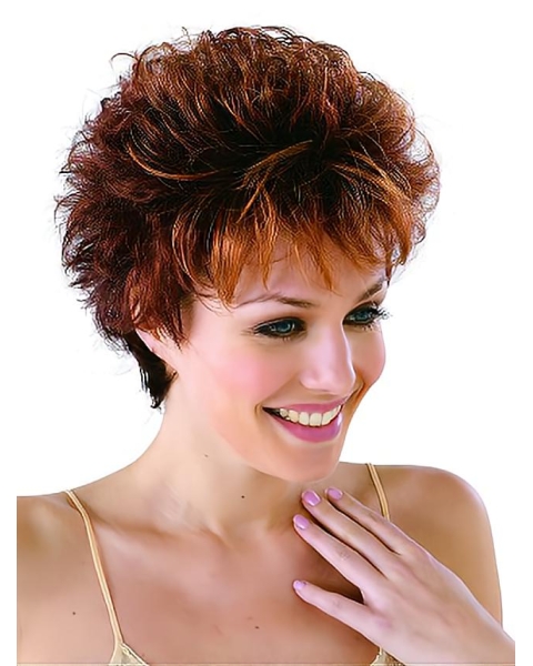 Convenient Monofilament Wavy Cropped Classic Wigs