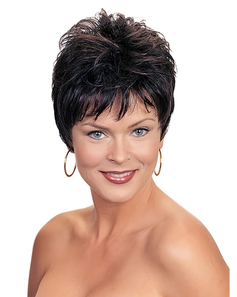 Elegant Auburn Boycuts Wavy Short Wigs