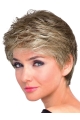 Brown Shining Boycuts Wavy Short Wigs