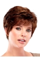 Elegant Auburn Wavy Cropped Synthetic Wigs