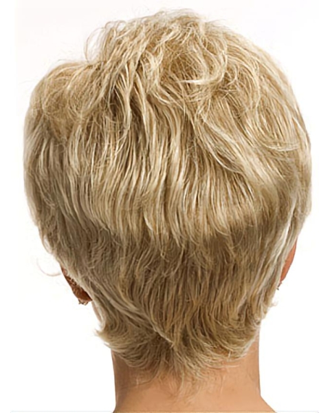 Modern Wavy Boycuts Blonde Short Wigs