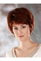 Beautiful Auburn Wavy Cropped Classic Wigs