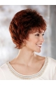 Beautiful Auburn Wavy Cropped Classic Wigs