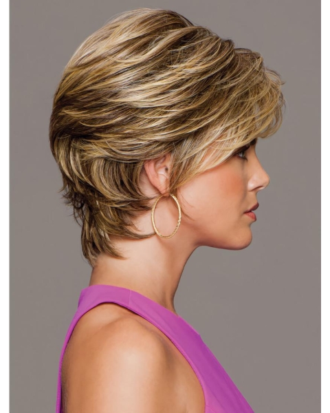 Fantastic Blonde Wavy Cropped Synthetic Comfortable Wigs