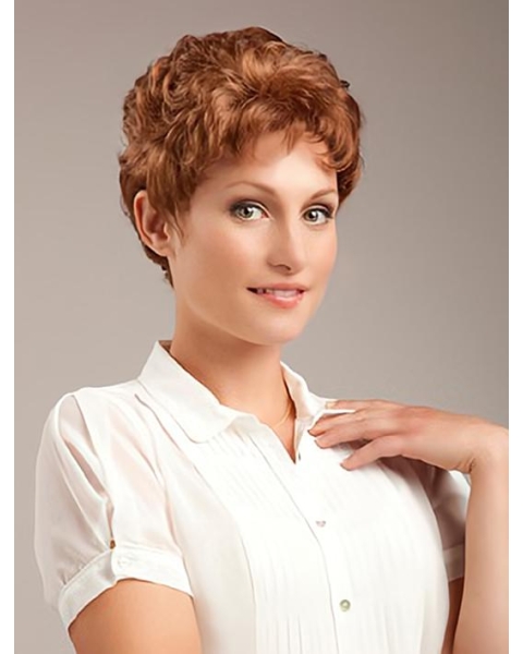 Perfect Cropped Wavy Auburn Classic Beautiful Wigs