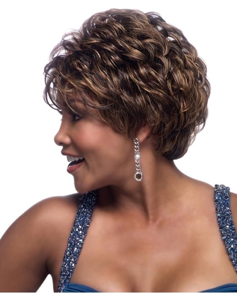 Easeful Brown Wavy Cropped African American Wigs