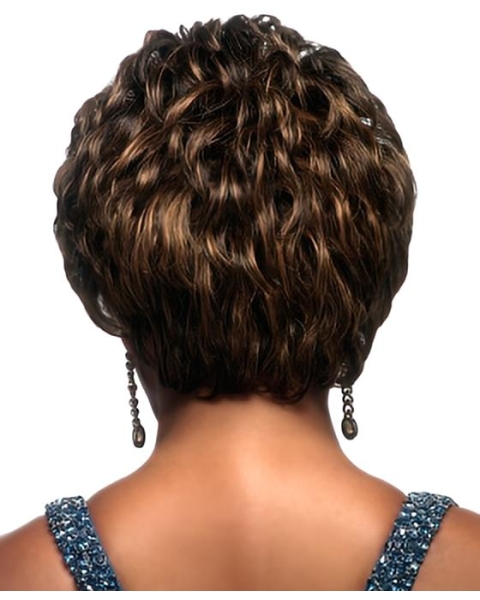 Easeful Brown Wavy Cropped African American Wigs