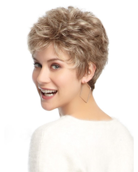 Ideal White Wavy Cropped Classic Wigs