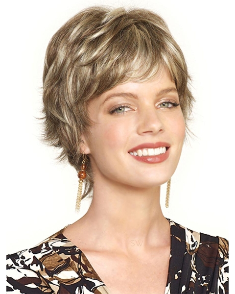 Popular Wavy Boycuts Blonde Short Wigs