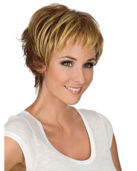 Blonde Wavy Synthetic Hairstyles Wigs For Cancer