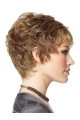 Comfortable Blonde Wavy Cropped Wigs For Cancer