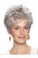 Fashion Wavy Cropped Synthetic Grey Wigs For Cancer