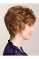 Designed Auburn Wavy Cropped Celebrity Wigs For Cancer