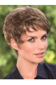 Monofilament Pleasing Boycuts Wavy Short Wigs