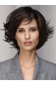 10" Wavy Monofilament Brown Synthetic Chin Length Bob Wig