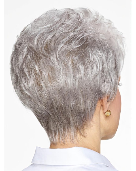 Short Grey Wavy 8" Women Classic Wig