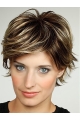 10" Brown Chin Length Layered Wavy Very Synthetic Wigs