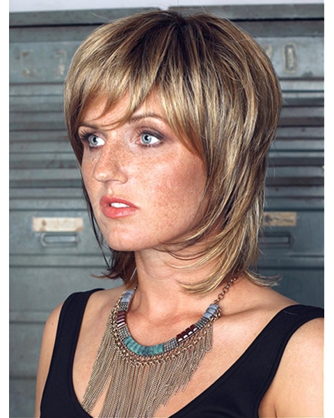 Synthetic 12" Wavy Chin Length Blonde Bob Wigs