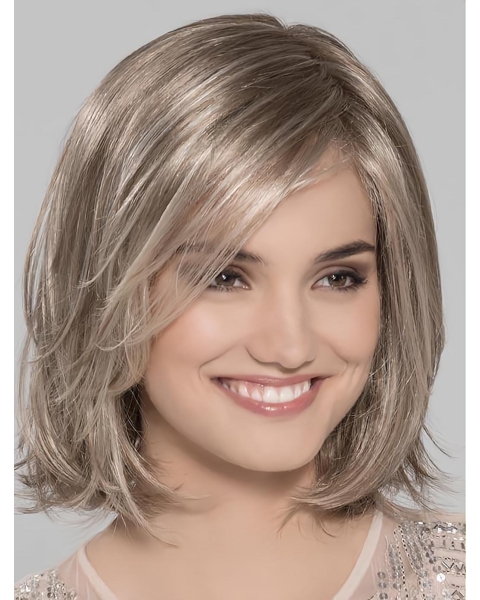 Blonde Discount Wavy Chin Length Synthetic Bob Wigs