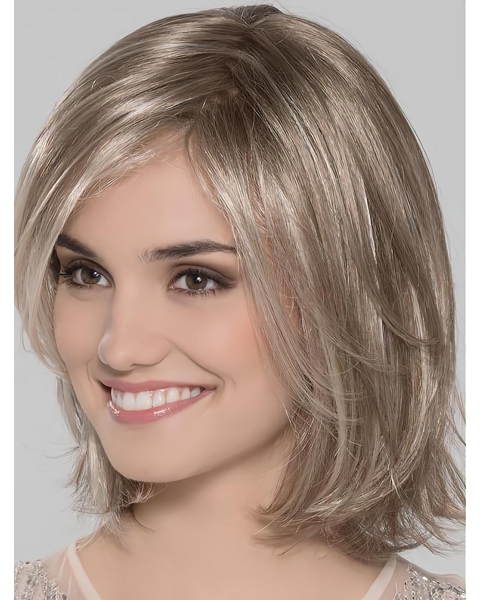 Blonde Discount Wavy Chin Length Synthetic Bob Wigs