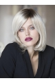 Monofilament Platinum Blonde Synthetic 12" Chin Length Bob Wigs