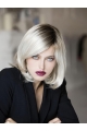 Monofilament Platinum Blonde Synthetic 12" Chin Length Bob Wigs