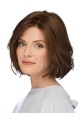 10" Chin Length Natural Brown Wavy Bob Wigs