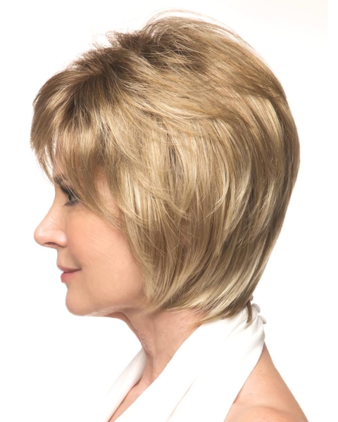 Wavy Bobs Blonde 10" Monofilament Cancer Wigs For Women