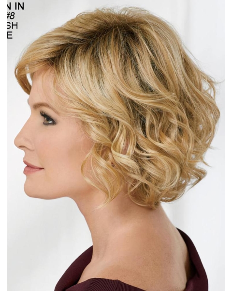 10" Chin Length Blonde Wavy Beautiful Bob Wigs