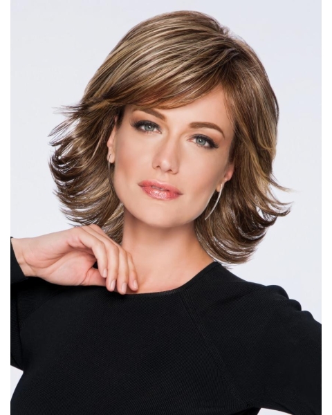 Brown Capless 12" Layered Top Synthetic Wigs