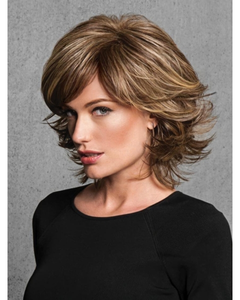 Brown Capless 12" Layered Top Synthetic Wigs