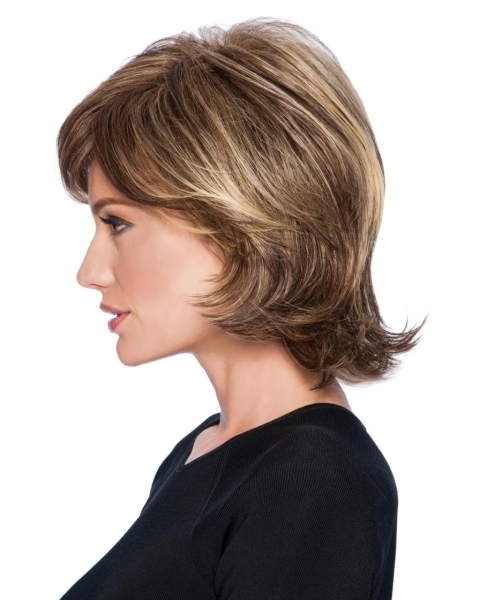 Brown Capless 12" Layered Top Synthetic Wigs