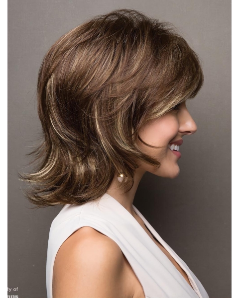 Brown Capless 12" Layered Comfortable Synthetic Wigs