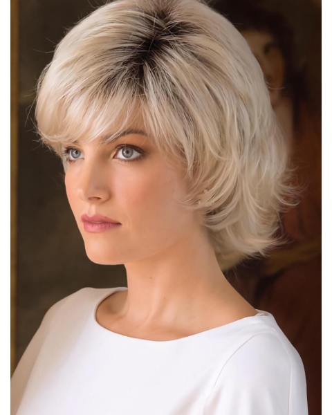 Blonde Capless 8" With Bangs Gorgeous Synthetic Wigs