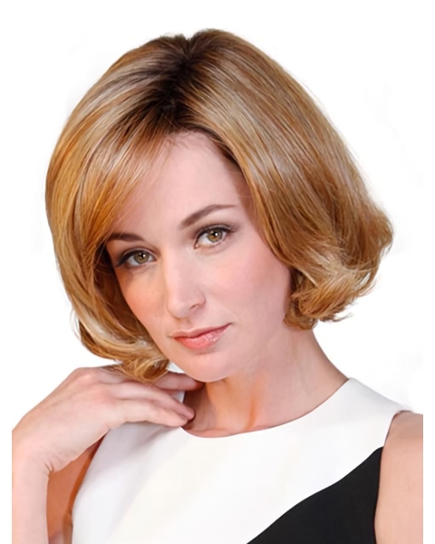 Wavy 10" Auburn Synthetic Bobs Women Wig Medium